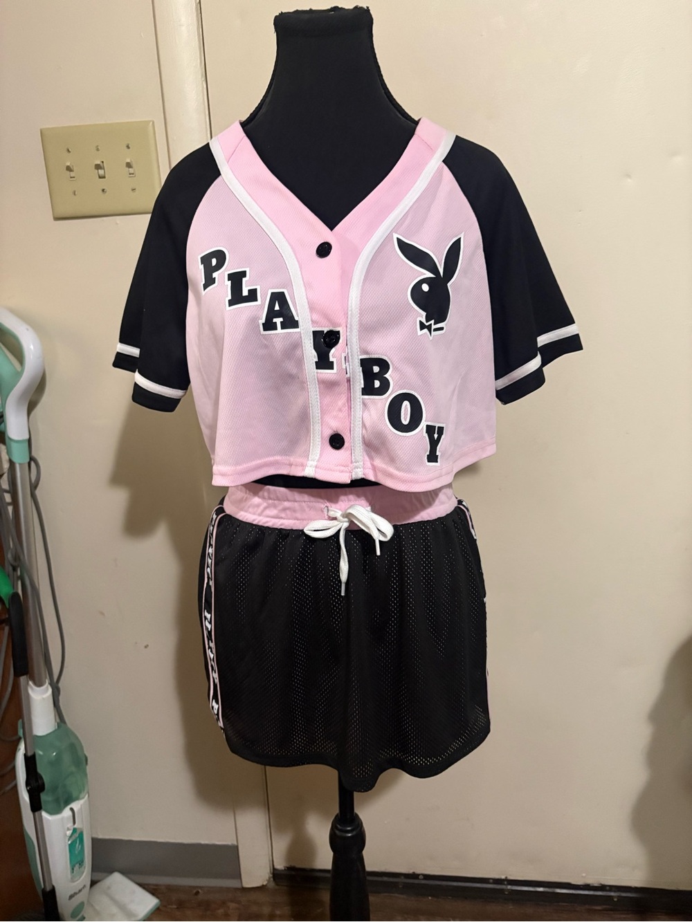 PLAYBOY Pink and Black Logo Two-Piece